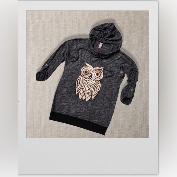 Sequin Owl Tunic Hoodie, Women’s -SMALL- [NWT!] - Picture 1 of 10